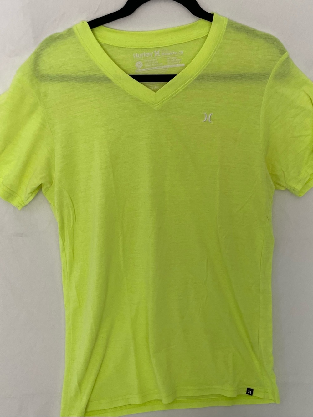 Hurley Neon Lime V-Neck Short Sleeve Tee